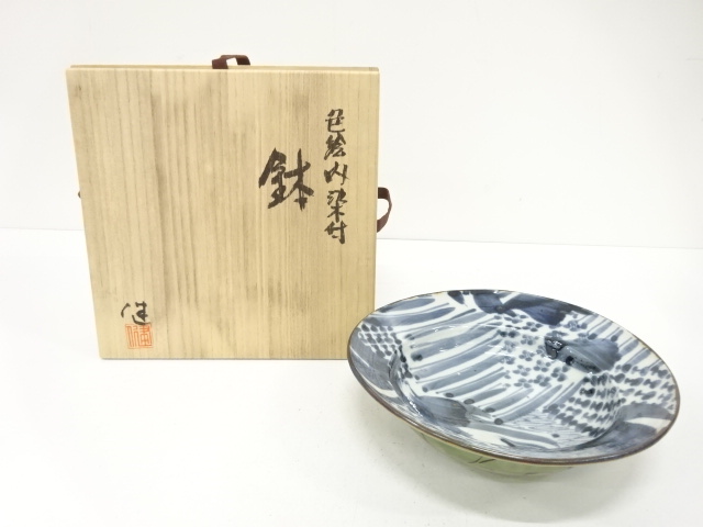 Bowl, Kenzo Akachi, underglaze blue and underglaze blue
